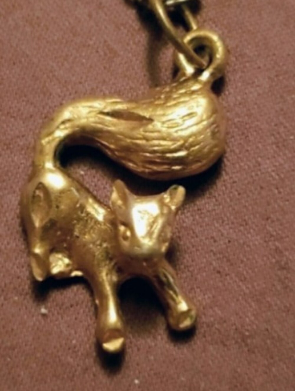 Gold Squirrel Pendant Necklace -